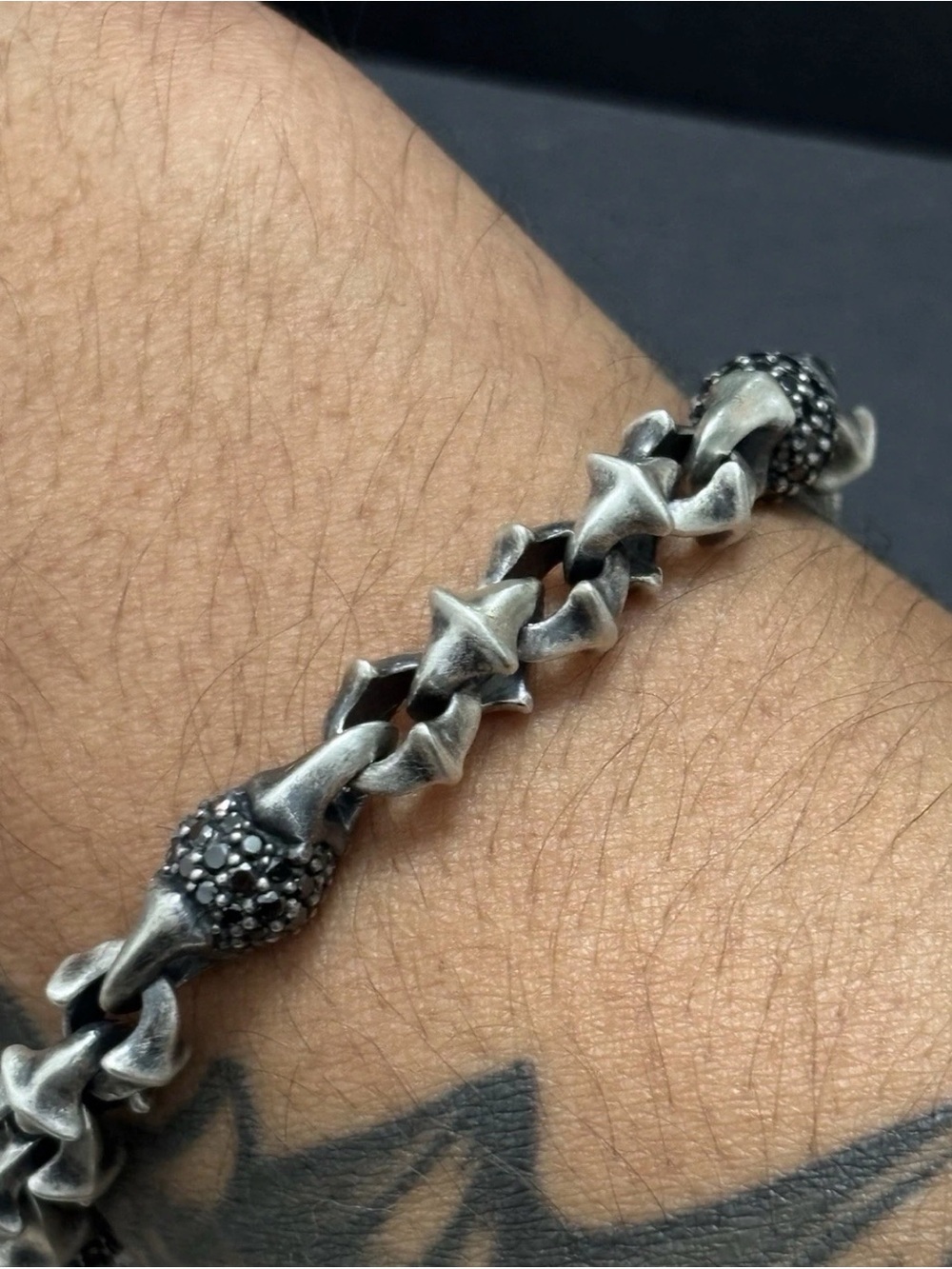 David Yurman Armory Silver Sapphire Bracelet 8 Inches - Picture 4 of 5